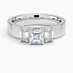 Peyton Emerald Cut Three Stone Diamond Ring (1/2 ct. tw.) Platinum Asscher Engagement Ring