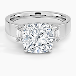 Peyton Emerald Cut Three Stone Diamond Ring (1/2 ct. tw.) Platinum Cushion Engagement Ring