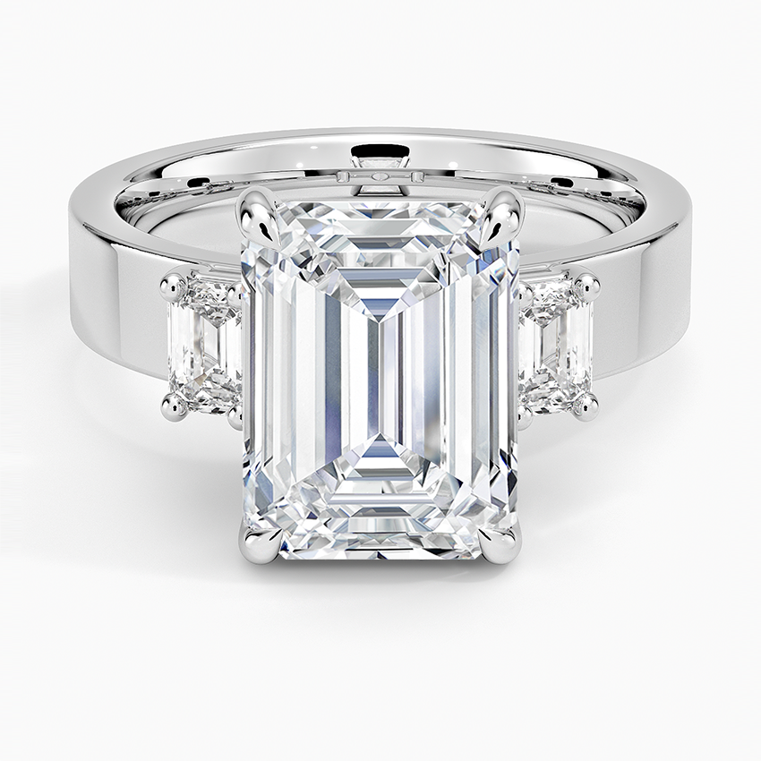 Peyton Emerald Cut Three Stone Diamond Ring (1/2 ct. tw.) Platinum Emerald Engagement Ring