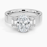 Peyton Emerald Cut Three Stone Diamond Ring (1/2 ct. tw.) Platinum Oval Engagement Ring
