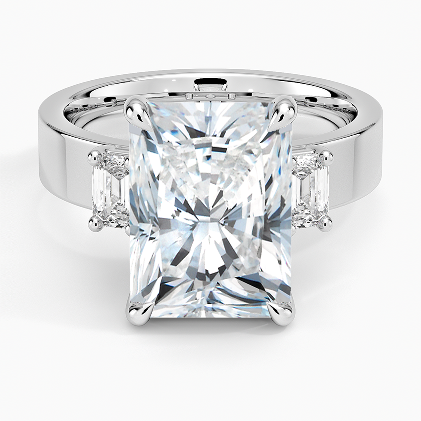 Peyton Emerald Cut Three Stone Diamond Ring (1/2 ct. tw.) Platinum Radiant Engagement Ring