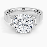 Peyton Emerald Cut Three Stone Diamond Ring (1/2 ct. tw.) Platinum Round Engagement Ring