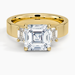 Peyton Emerald Cut Three Stone Diamond Ring (1/2 ct. tw.) Yellow Gold 18k Asscher Engagement Ring