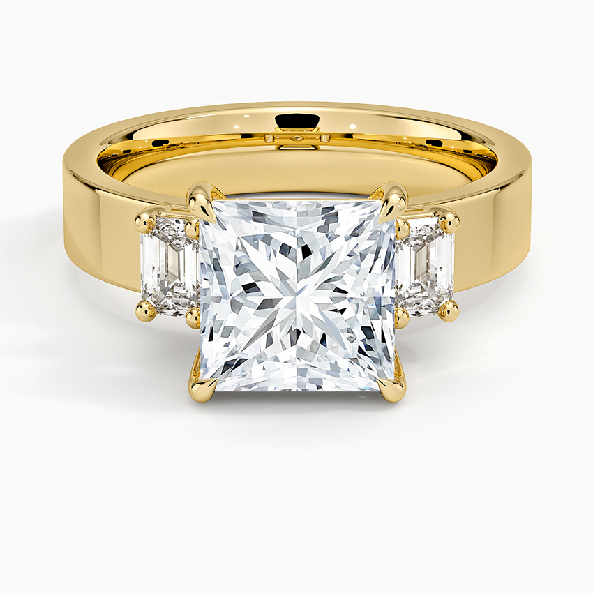 Peyton Emerald Cut Three Stone Diamond Ring (1/2 ct. tw.) Yellow Gold 18k Princess Engagement Ring
