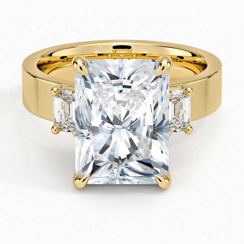 Peyton Emerald Cut Three Stone Diamond Ring (1/2 ct. tw.) Yellow Gold 18k Radiant Engagement Ring