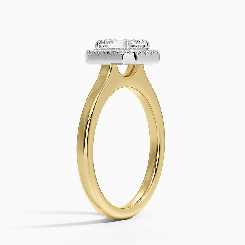 Platinum Mixed Metal Julia Halo Diamond Ring (1/5 ct. tw.) Yellow Gold 18k Asscher Engagement Ring
