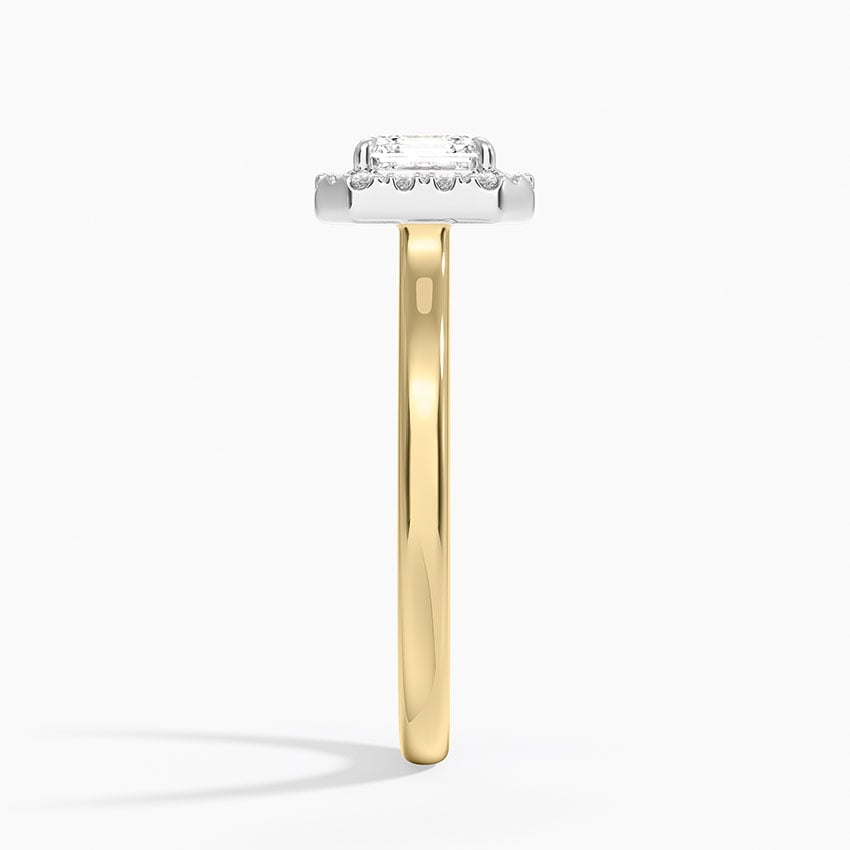 Platinum Mixed Metal Julia Halo Diamond Ring (1/5 ct. tw.) Yellow Gold 18k Asscher Engagement Ring