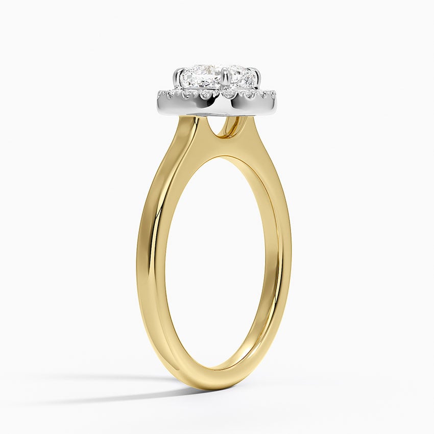 Platinum Mixed Metal Julia Halo Diamond Ring (1/5 ct. tw.) Yellow Gold 18k Cushion Engagement Ring