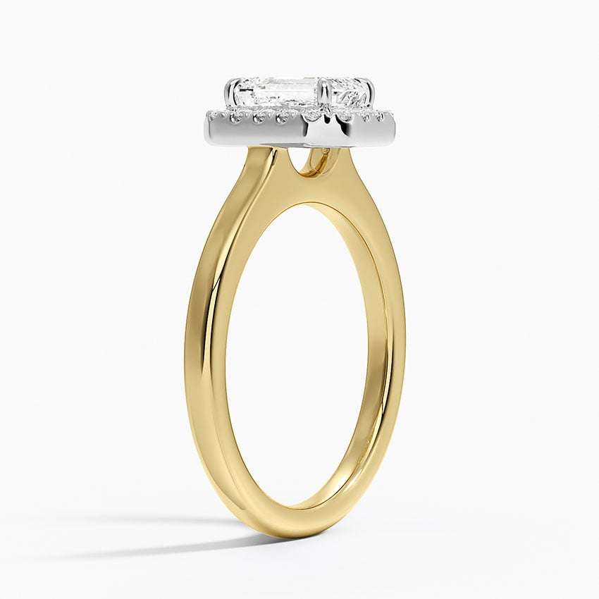 Platinum Mixed Metal Julia Halo Diamond Ring (1/5 ct. tw.) Yellow Gold 18k Emerald Engagement Ring