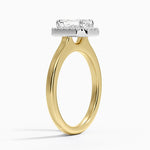 Platinum Mixed Metal Julia Halo Diamond Ring (1/5 ct. tw.) Yellow Gold 18k Emerald Engagement Ring