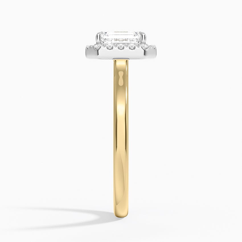 Platinum Mixed Metal Julia Halo Diamond Ring (1/5 ct. tw.) Yellow Gold 18k Emerald Engagement Ring