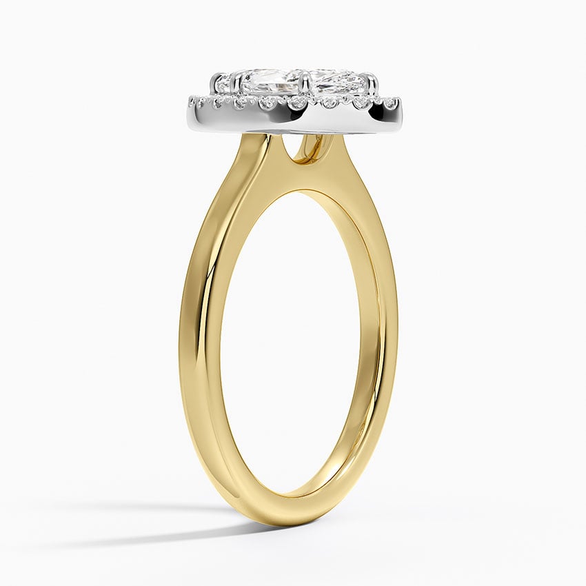 Platinum Mixed Metal Julia Halo Diamond Ring (1/5 ct. tw.) Yellow Gold 18k Marquise Engagement Ring