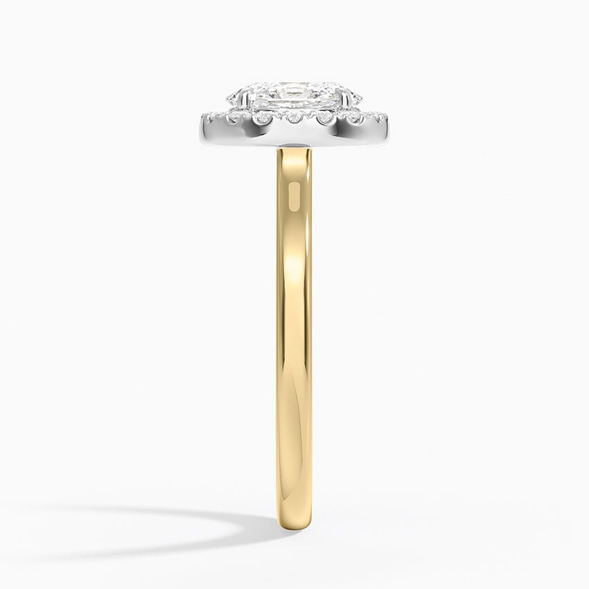 Platinum Mixed Metal Julia Halo Diamond Ring (1/5 ct. tw.) Yellow Gold 18k Oval Engagement Ring