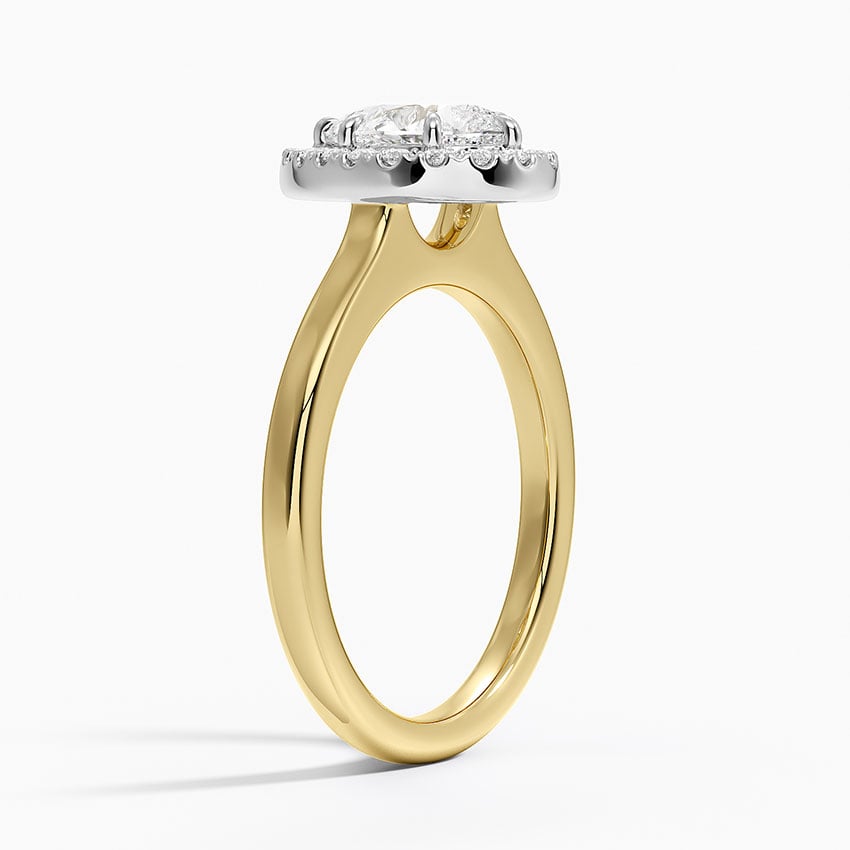 Platinum Mixed Metal Julia Halo Diamond Ring (1/5 ct. tw.) Yellow Gold 18k Pear Engagement Ring
