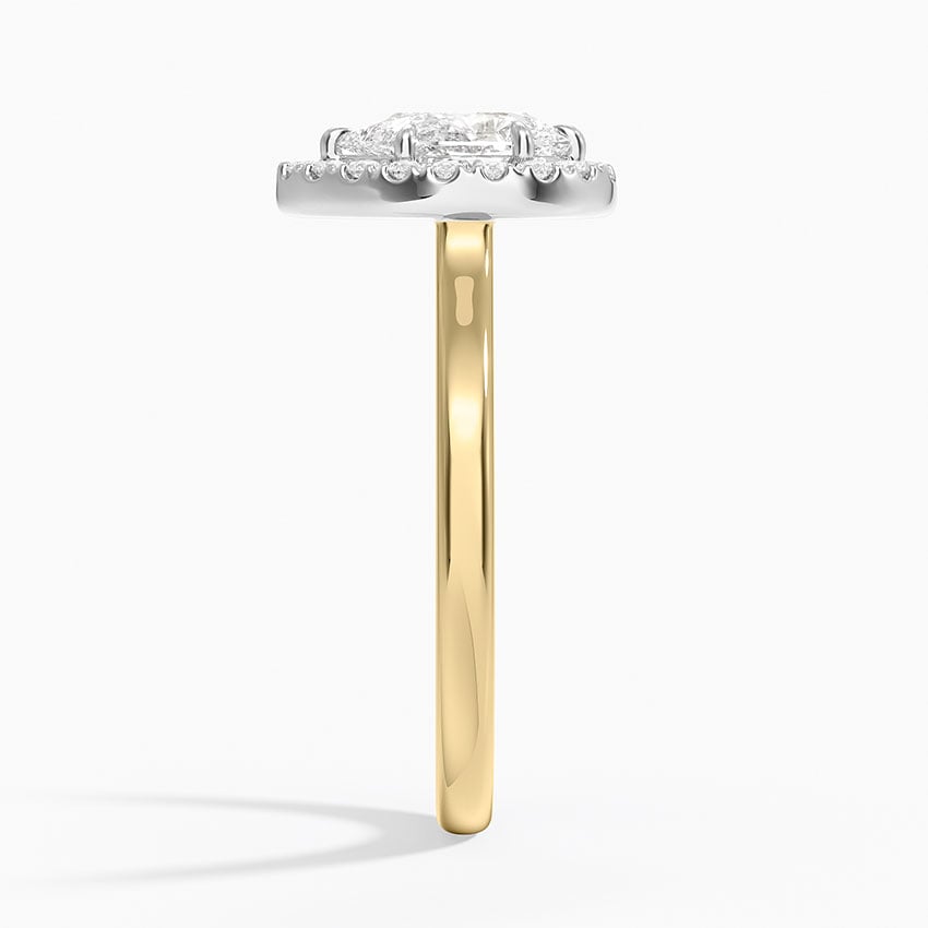 Platinum Mixed Metal Julia Halo Diamond Ring (1/5 ct. tw.) Yellow Gold 18k Pear Engagement Ring