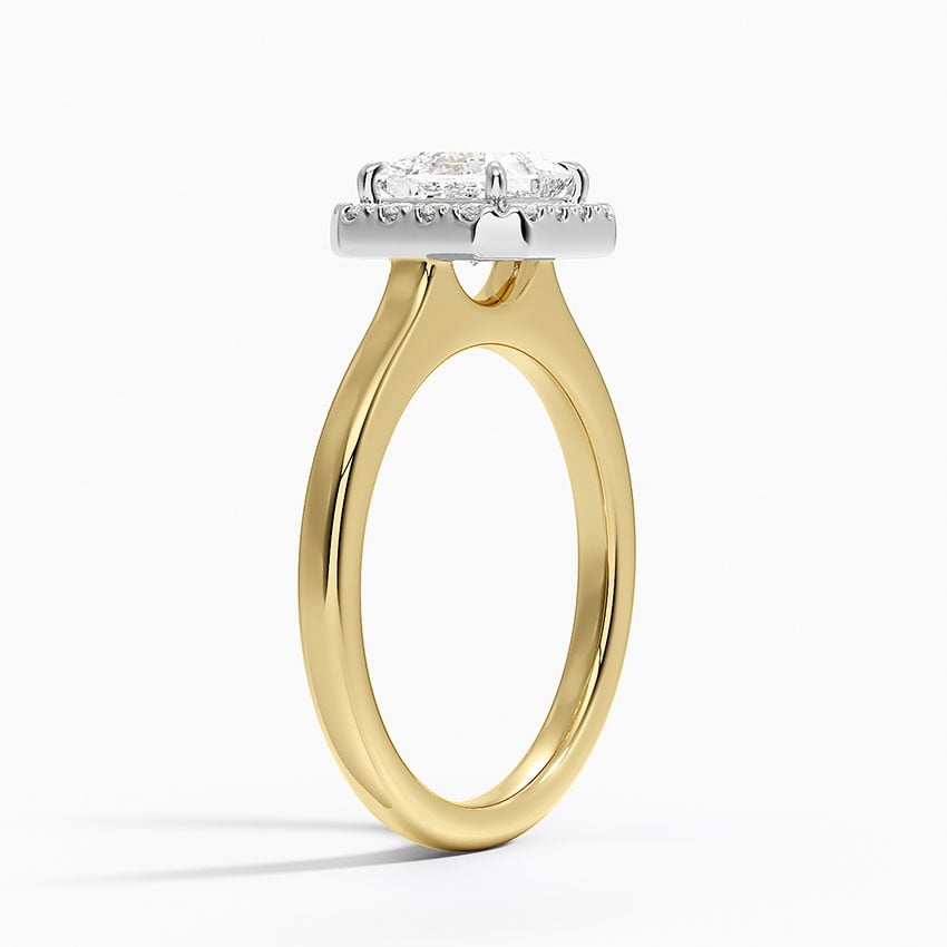 Platinum Mixed Metal Julia Halo Diamond Ring (1/5 ct. tw.) Yellow Gold 18k Princess Engagement Ring