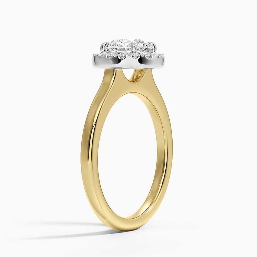 Platinum Mixed Metal Julia Halo Diamond Ring (1/5 ct. tw.) Yellow Gold 18k Round Engagement Ring