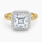 Platinum Mixed Metal Julia Halo Diamond Ring (1/5 ct. tw.) Platinum Asscher Engagement Ring