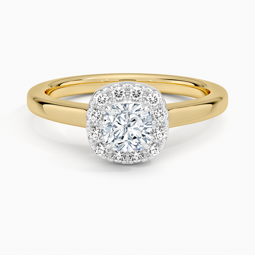 Platinum Mixed Metal Julia Halo Diamond Ring (1/5 ct. tw.) Platinum Cushion Engagement Ring