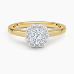 Platinum Mixed Metal Julia Halo Diamond Ring (1/5 ct. tw.) Platinum Cushion Engagement Ring