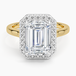 Platinum Mixed Metal Julia Halo Diamond Ring (1/5 ct. tw.) Platinum Emerald Engagement Ring