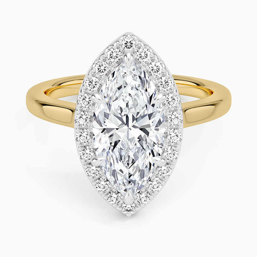 Platinum Mixed Metal Julia Halo Diamond Ring (1/5 ct. tw.) Platinum Marquise Engagement Ring