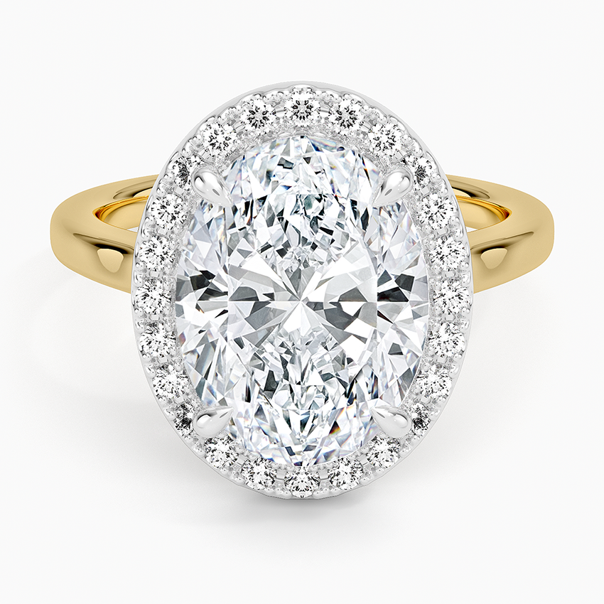 Platinum Mixed Metal Julia Halo Diamond Ring (1/5 ct. tw.) Platinum Oval Engagement Ring