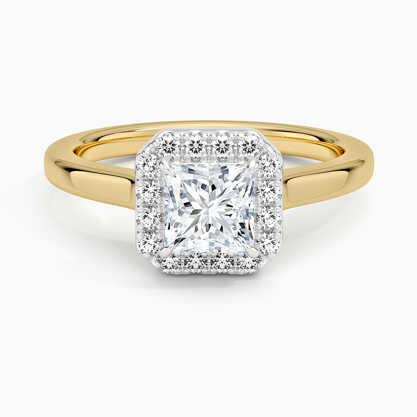 Platinum Mixed Metal Julia Halo Diamond Ring (1/5 ct. tw.) Platinum Princess Engagement Ring