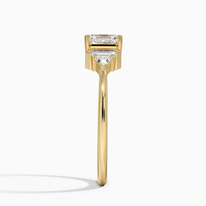 Edie Art Deco Diamond Ring Yellow Gold 18k Asscher Engagement Ring