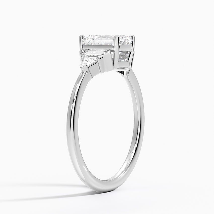 Edie Art Deco Diamond Ring Platinum Emerald Engagement Ring