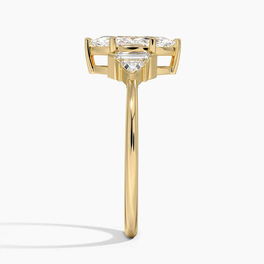Edie Art Deco Diamond Ring Yellow Gold 18k Marquise Engagement Ring