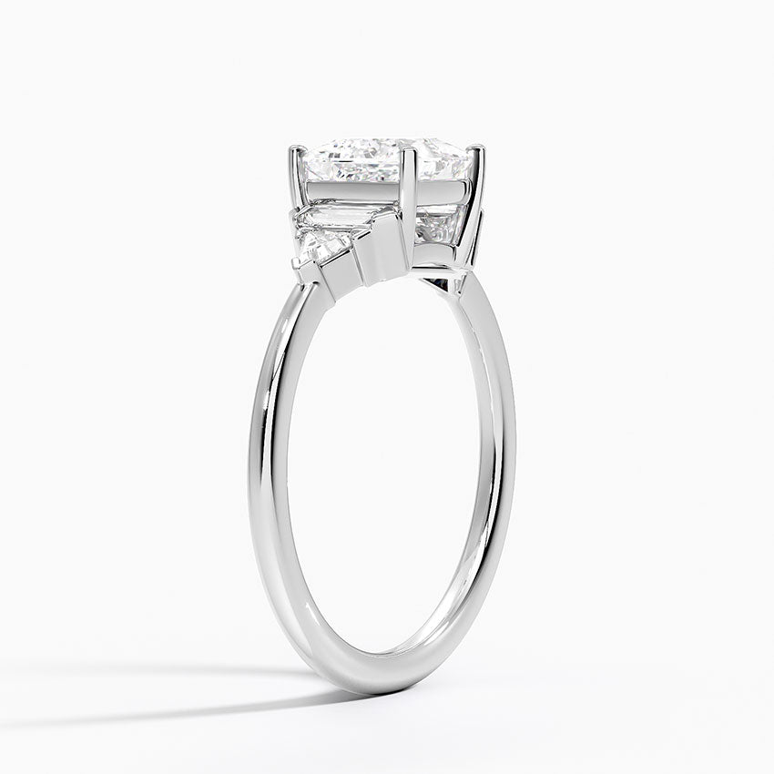 Edie Art Deco Diamond Ring Platinum Princess Engagement Ring