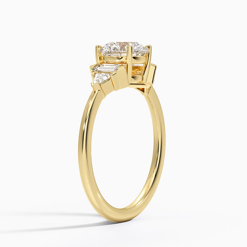 Edie Art Deco Diamond Ring Yellow Gold 18k Round Engagement Ring