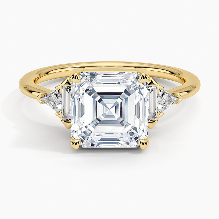 Edie Art Deco Diamond Ring Yellow Gold 18k Asscher Engagement Ring
