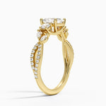 Luxe Willow Three Stone Diamond Ring (1/2 ct. tw.) Yellow Gold 18k Asscher Engagement Ring