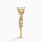Luxe Willow Three Stone Diamond Ring (1/2 ct. tw.) Yellow Gold 18k Asscher Engagement Ring