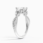 Luxe Willow Three Stone Diamond Ring (1/2 ct. tw.) Platinum Emerald Engagement Ring