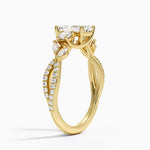 Luxe Willow Three Stone Diamond Ring (1/2 ct. tw.) Yellow Gold 18k Emerald Engagement Ring