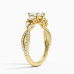Luxe Willow Three Stone Diamond Ring (1/2 ct. tw.) Yellow Gold 18k Heart Engagement Ring