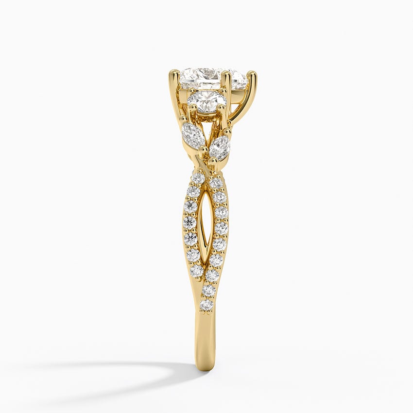 Luxe Willow Three Stone Diamond Ring (1/2 ct. tw.) Yellow Gold 18k Heart Engagement Ring