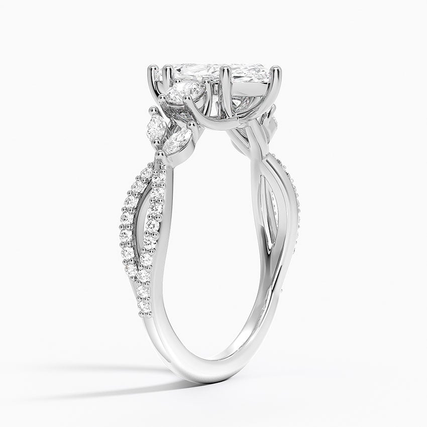 Luxe Willow Three Stone Diamond Ring (1/2 ct. tw.) Platinum Marquise Engagement Ring