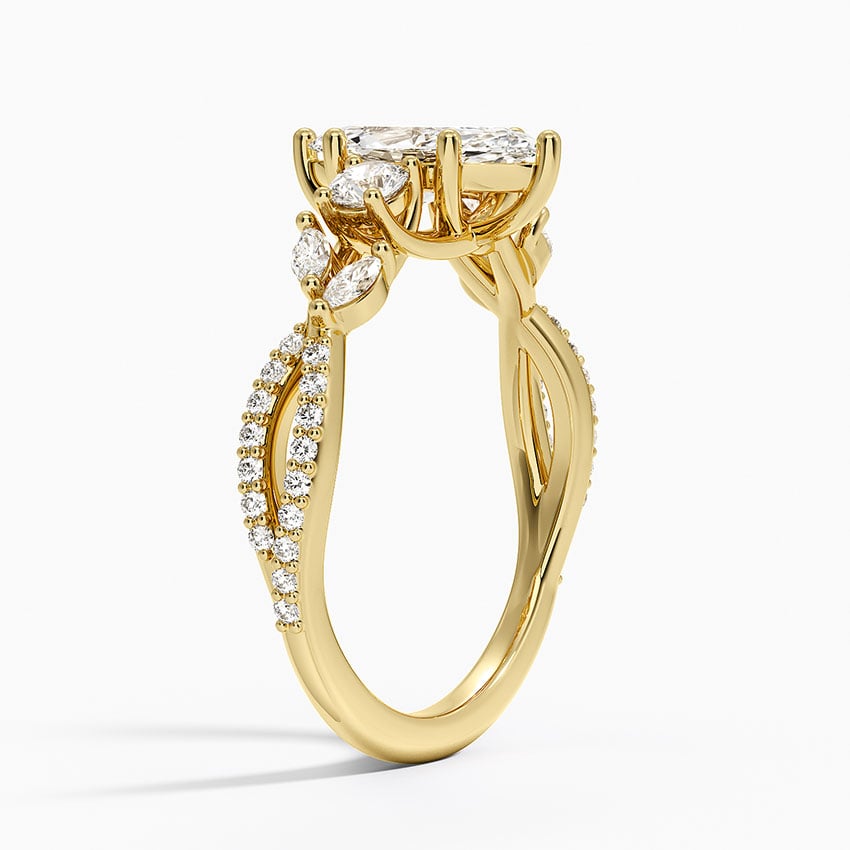 Luxe Willow Three Stone Diamond Ring (1/2 ct. tw.) Yellow Gold 18k Marquise Engagement Ring