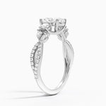 Luxe Willow Three Stone Diamond Ring (1/2 ct. tw.) Platinum Oval Engagement Ring