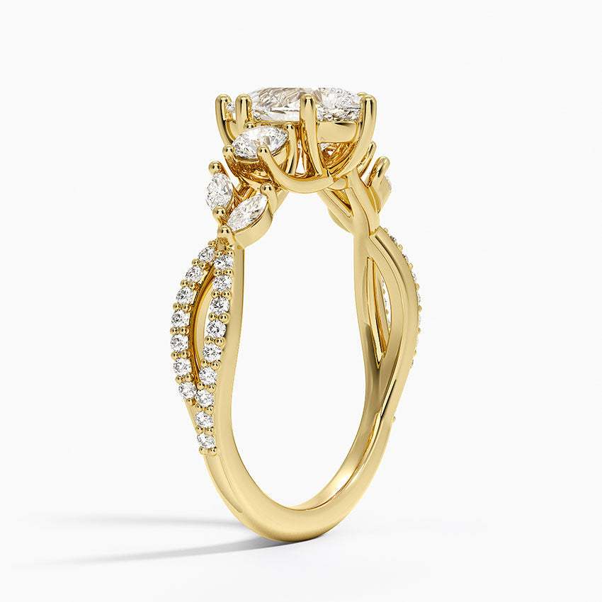 Luxe Willow Three Stone Diamond Ring (1/2 ct. tw.) Yellow Gold 18k Pear Engagement Ring