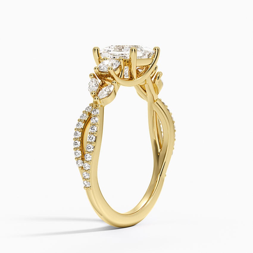 Luxe Willow Three Stone Diamond Ring (1/2 ct. tw.) Yellow Gold 18k Princess Engagement Ring
