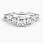 Luxe Willow Three Stone Diamond Ring (1/2 ct. tw.) Platinum Asscher Engagement Ring
