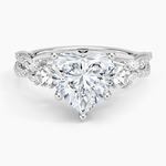 Luxe Willow Three Stone Diamond Ring (1/2 ct. tw.) Platinum Heart Engagement Ring