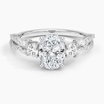Luxe Willow Three Stone Diamond Ring (1/2 ct. tw.) Platinum Oval Engagement Ring