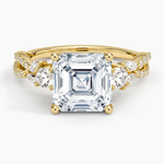 Luxe Willow Three Stone Diamond Ring (1/2 ct. tw.) Yellow Gold 18k Asscher Engagement Ring