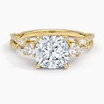 Luxe Willow Three Stone Diamond Ring (1/2 ct. tw.) Yellow Gold 18k Cushion Engagement Ring